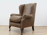Compton Wingback Armchair Semi-Aniline Leather , Galveston Hide